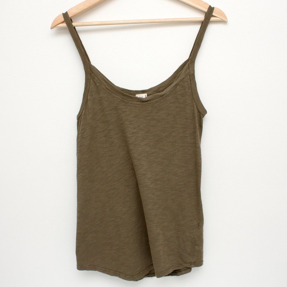 T La Sleeveless Top Olive Green Small USA Made